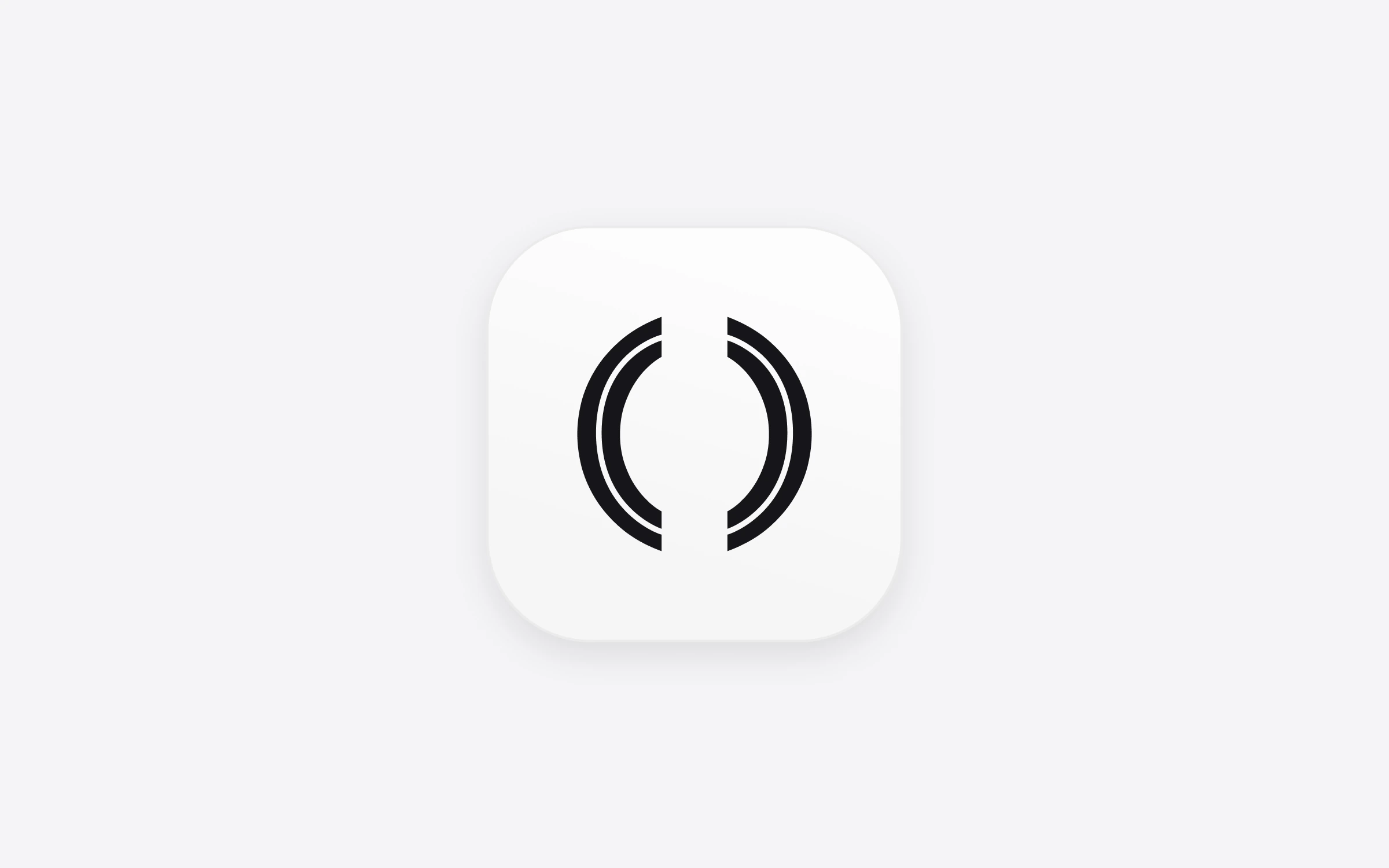 The Macro app icon: the parenthesis mark on a white rounded square